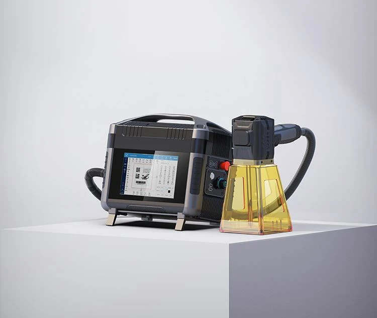 Handheld 30 Watts Laser Marking Machine Untuk Cetak Logo Ukiran Stainless Steel Steel