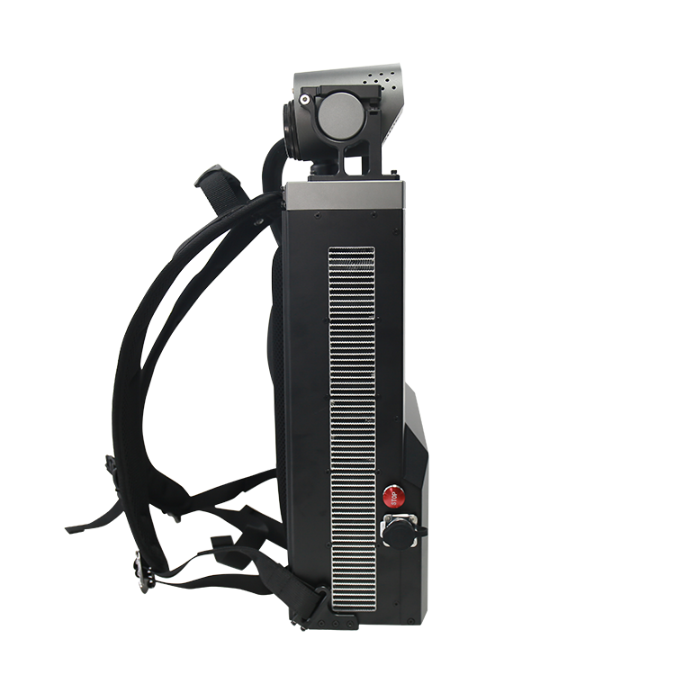 Metal Surfaces Oxide Layer Removal Backpack 100W Laser Cleaning Machine For Electric Tower Viaduct