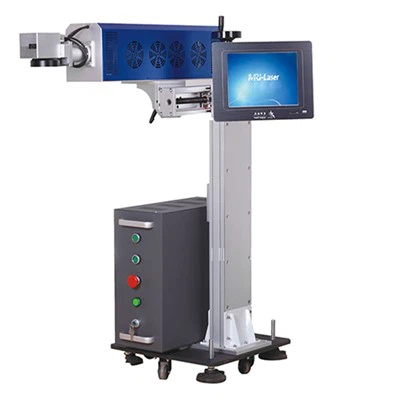 Mesin Penanda Laser Serat Terbang Otomatis 50W untuk Lini Produksi